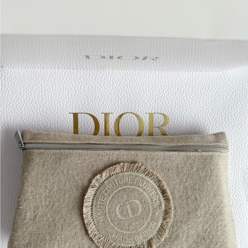Dior Beige Canvas Pouch